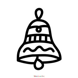 Coloriage grosse cloche au noeud