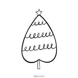 Coloriage d'un sapin de Noël rond à imprimer avec Tête à modeler
