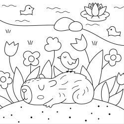 Téléchargez gratuitement des coloriages et dessins de Capybara à imprimer ! Mignons, réalistes ou kawaii, amusez-vous avec ces adorables rongeurs à colorier.