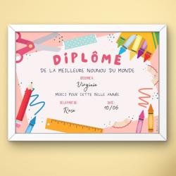 Un diplôme à imprimer pour la meilleure Nounou