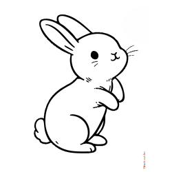 Retrouvez le coloriage d'un petit lapin de Pâques et imprimez un dessin aux enfants qui aiment cette fête de printemps.