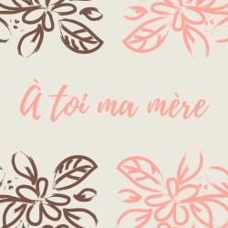 « A toi ma mère » est un joli plein d’amour et d’attention que votre enfant pourra réciter le jour de la fête des mères ou à chaque occasion qu’il aura de lui faire plaisir. Imprimez ce joli poème ill
