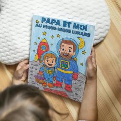 Un livret à colorier pour la fête des pères : Papa et moi au pique-nique lunaire