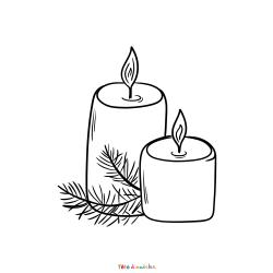 Coloriage d'une bougie de Noël à télécharger avec Tête à modeler