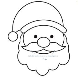 Dans cette activité à imprimer gratuitement, les enfants doivent s'amuser à faire la barbe du Père Noël en collant des pompons.