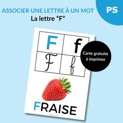 Apprendre le F et colorier la Fraise