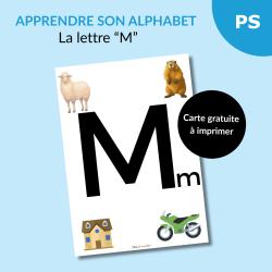 Reconnaître l’alphabet : la lettre M – Carte à imprimer (Petite section)