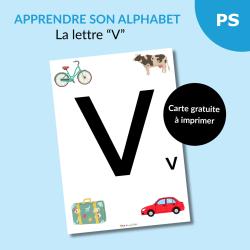 Reconnaître l’alphabet : la lettre V – Carte à imprimer (Petite section)