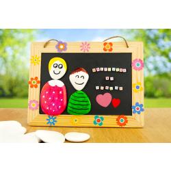 Ardoise "Maîtresse au TOP" avec des galets