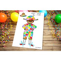 Découvrez une activité facile basée sur le coloriage et le collage sur le thème du carnaval.Imprimez notre motif Arlequin afin que les enfants puissent le décorer en le coloriant et en collant des