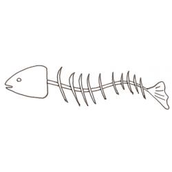 Dessin d'une arête de poisson ondulante à colorier - un coloriage sur le poisson