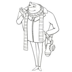 ?Coloriage de Gru et son pistolet à imprimer gratuitement ✅avec Tête à modeler
