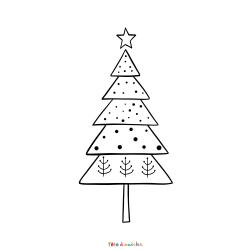 Coloriage d'un sapin de Noël géometrique à imprimer