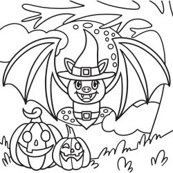 Coloriage d'un vampire à Halloween