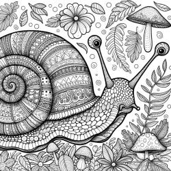Coloriage d'un escargot difficile