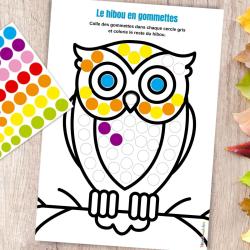 L'hibou à gommettes : une activité pour les maternelles à imprimer gratuitement