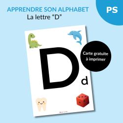Reconnaître l’alphabet : la lettre D – Carte à imprimer (Petite section)