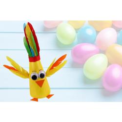 Un tuto pour fabriquer un poussin avec une coiffe à plumes pour Pâques