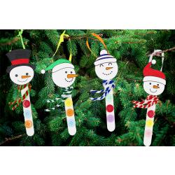 Dans ce tutoriel vous allez apprendre à transformer des bâtonnets en bois en bonhommes de neige que vous pourrez accrocher dans le sapin de Noël.Un bricolage de Noël facile et amusant, idéal pour