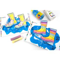 Bottes de pluie dans une flaque