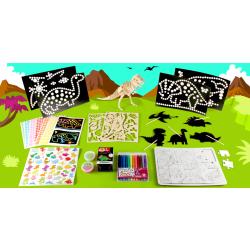 Voici la box dinosaure de Créabul. Une box tout en un pour animer un goûter sur le thème des dinosaures avec les enfants.