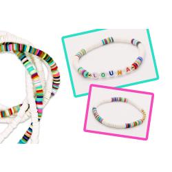 Les perles Heishi seront les stars de l'été 2019 !Grâce à ces petites perles rondes en pâte polymère les enfants pourront créer de splendides bracelets. Associez ces perles avec des pe