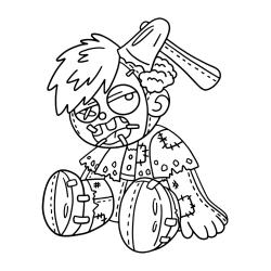 Coloriage d'un zombie qui fait peur à imprimer
