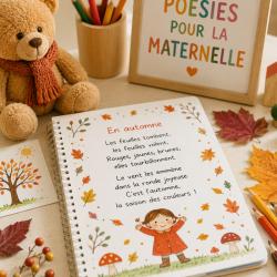 Découvrez notre sélection de poésies d'automne pour la maternelle. Des comptines et poèmes faciles à apprendre, à réciter et à imprimer gratuitement pour les enfants de PS, MS et GS.