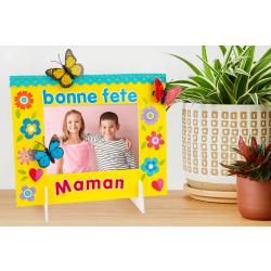 Cadre fête des mères "Papillons et fleurs"