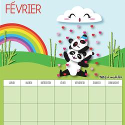 Le calendrier perpétuel du mois de février à télécharger et à imprimer gratuitement