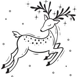 Carte cadeau à colorier : Renne de Noël. Il suffit de l'imprimer et de la colorier. Vous pouvez alors l'offrir en cadeau lors de Noël.