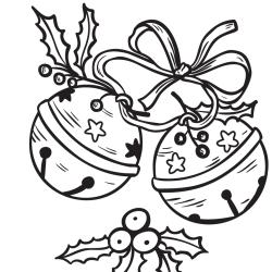 Carte cadeau à colorier : Grelots de Noël. Une carte à imprimer avec des clochettes de Noël. Il suffira de la colorier, d'y inscrire un petit mot doux pour souhaiter une joyeux Noël et de l'offrir ave