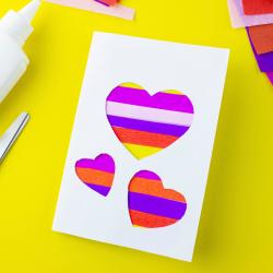 Carte coeurs colorés