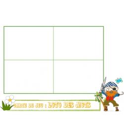 Une jolie carte de jeu décorée d'un pirate ! Définissez les règles du jeu avec cette planche en choisissant les 4 lettres.