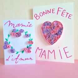 carte en quilling pour la fête des grands-mères