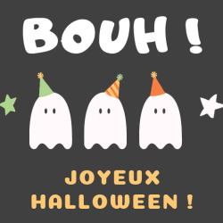 Imprimez gratuitement cette jolie carte d'Halloween afin de l'offrir à un ami ou à quelqu'un de la famille. Il suffit de l'imprimer sur du papier épais et d'y inscrire un petit mot à l'intérieur ou un