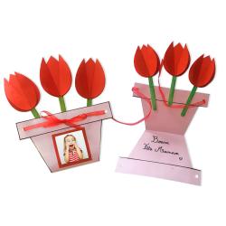 Carte pot de fleurs pour la fête des mères