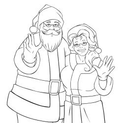 Coloriage Mère Noël en pdf