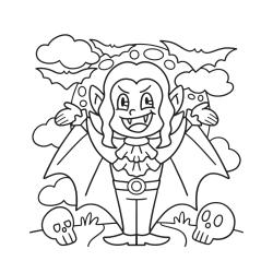 Coloriage d'un vampire facile à imprimer avec Tête à modeler