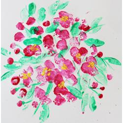 Un bricolage pour peindre un cerisier au printemps lorsqu'il est en pleine floraison. La peinture du cerisier de printemps se fait à la pomme de terre et aux doigts. Les enfants pourront s'amuser à pe