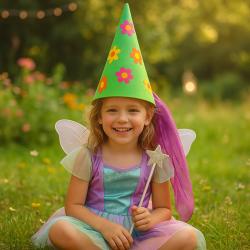 Chapeau de fée décoré de fleurs