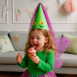 Chapeau de princesse aux grosses fleurs