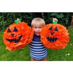 ?Une citrouille géante en papier de soie | Tuto Halloween | Tête à modeler