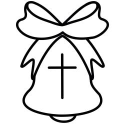 Coloriage d'une cloche de Pâques avec son joli noeud
