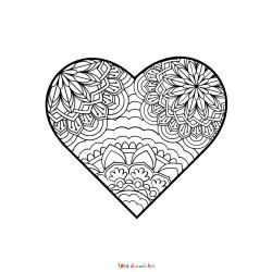 Retrouvez un coloriage anti-stress avec un coeur et imprimez aux enfants un dessin plein d'amour