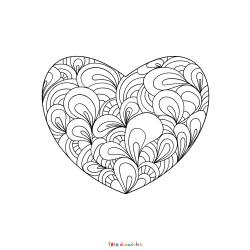 Retrouvez le Coloriage art thérapie d'un coeur et imprimez un dessin anti stress plein d'amour