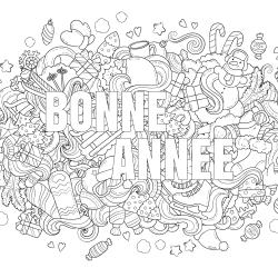 Un coloriage de bonne année à imprimer gratuitement pour le Nouvel an. Des jolis dessins pour souhaiter bonne année aux personnes que vous aimez.