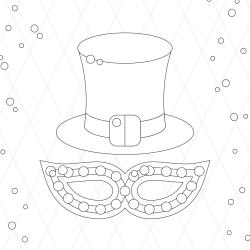 Voici le coloriage carnaval ! Un dessin à imprimer sur le thème du Carnaval et de mardi gras
