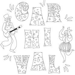 Voici le coloriage carnaval ! Un dessin à imprimer sur le thème du Carnaval et de mardi gras - Page 8
