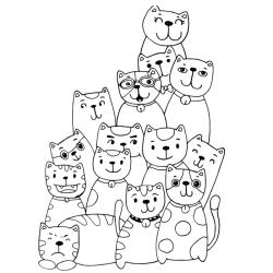 Voici un coloriage chat à imprimer gratuitement. Un dessin de chat à imprimer pour tous les petits amoureux des animaux. Page 8